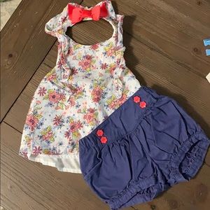 Summer baby girl open back outfit